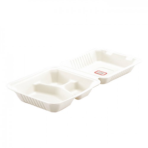 Eco-friendly Disposable White Lunch Box (3)